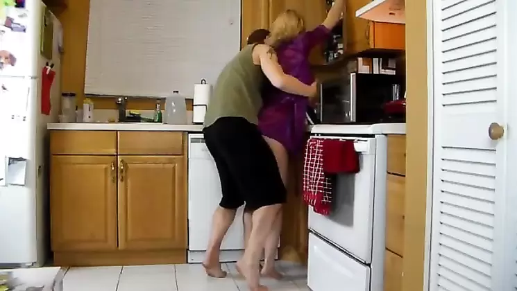 Mom Lets Son Lift Her And Grind Her Hot Ass Until He Cums