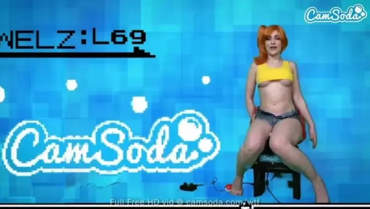 Sexy Jewelz Blu Cosplay As Misty of Pokemon Has Wild Time Masturbating