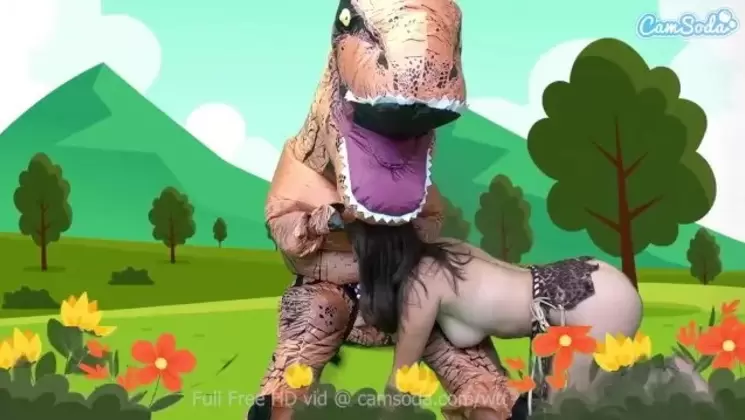 Cave Girl Madi Laine Dino Blowjob