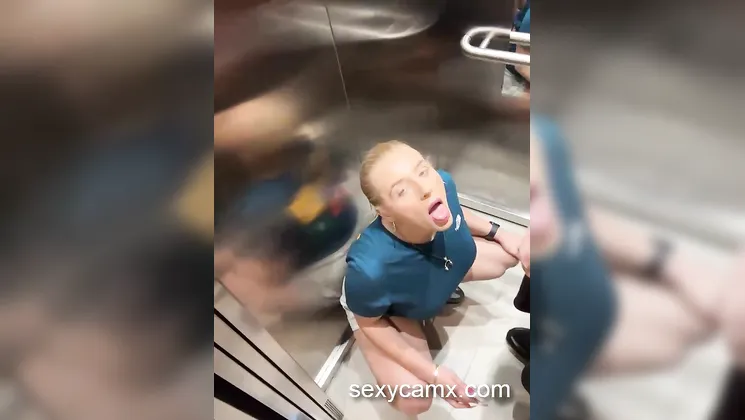 Busty MILF suck cock and get pounded hard in elevator