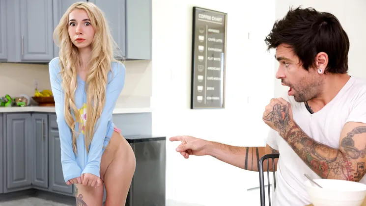 Blonde teen stepsis pranks hung stepbro