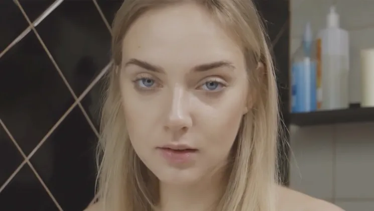Cute babe and her hot morning routine