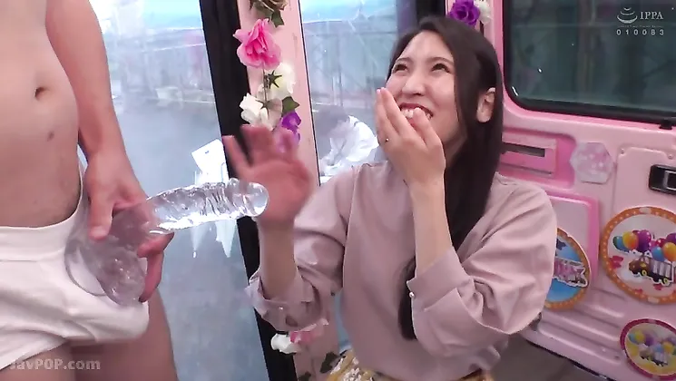 Naughty Japanese wife gets her tight pussy and big ass destroyed by Magic Mirror Van's naughty husband in street cuckold heat