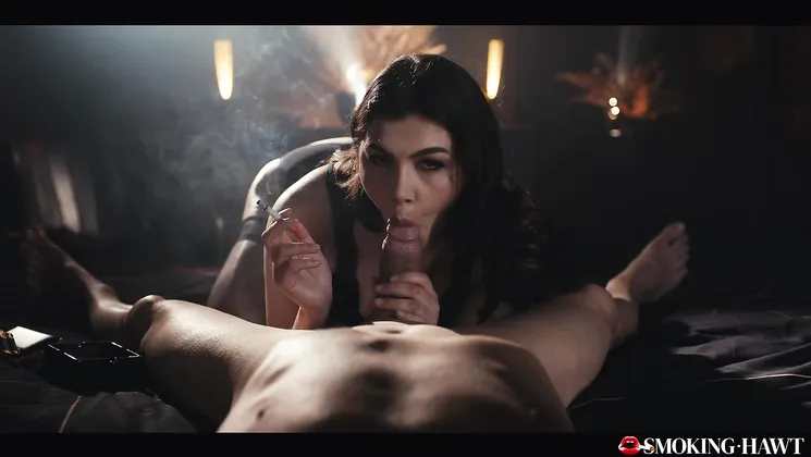 Valentina Nappi Smokes First Then Sucks Cock