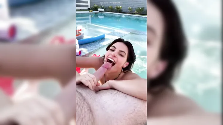 Alexa Pearl's massive knockers bounce as she takes on a huge pool stick