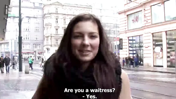 Czech streets 082: Stunning brunette strips & gives a steamy outdoor BJ