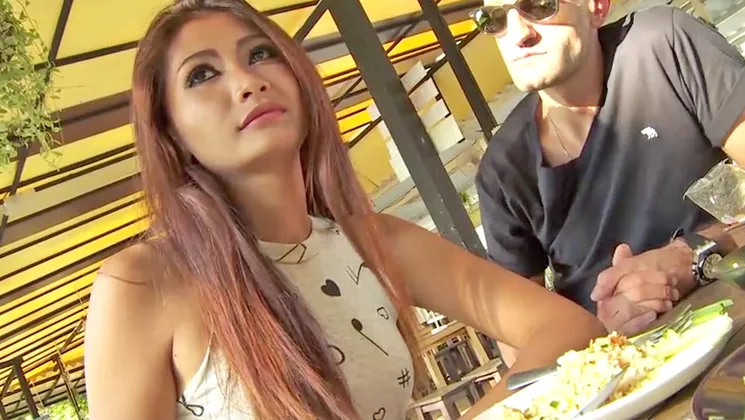 Cute Thai MILF picked up by Farang guys